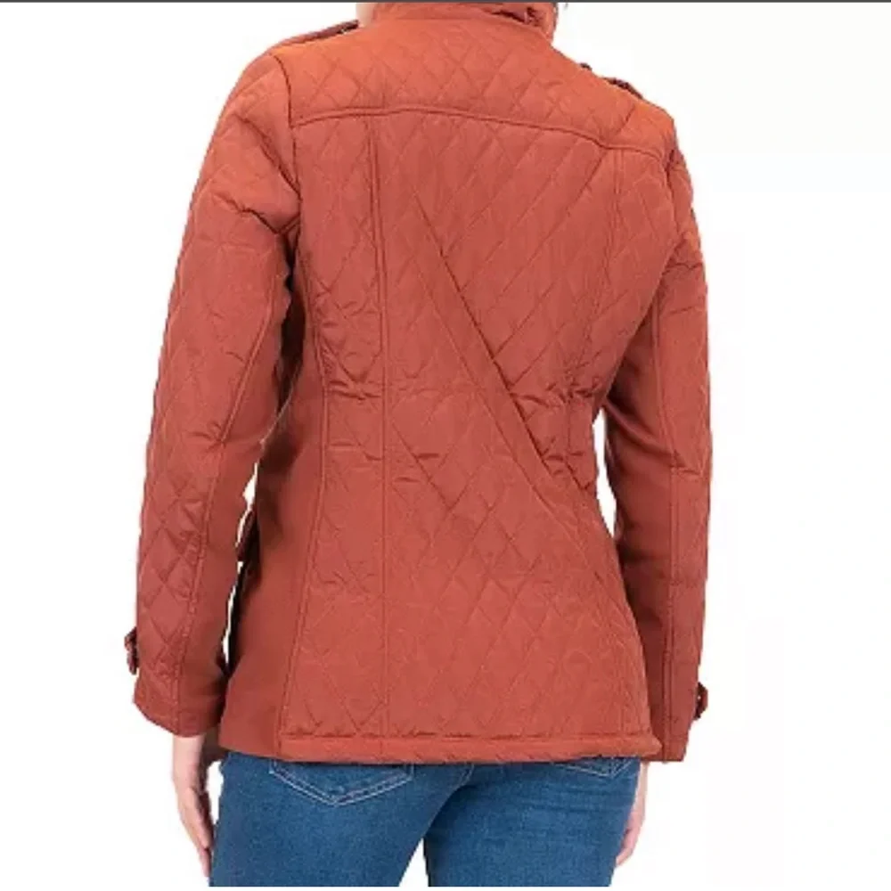 🧶 Mo-Ka Burnt Orange Anthea Quilted Riding Jacket | XS
